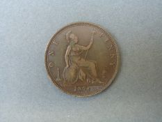1876 H Victorian penny VF (Heaton Mint)