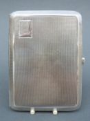 An Art Deco style hallmarked silver cigarette case, Chester 1926 maker Cohen & Charles, weight 148g,