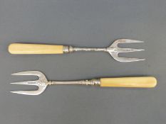Two Victorian toasting or pickle forks, Sheffield 1895 and 1896, both Atkin Brothers,