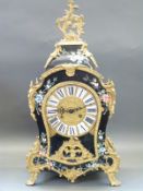 A contemporary mantel clock in 19thC French style painted case,