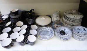 A collection of retro dinner and tea ware including Midwinter Stylecraft, Ridgway Homemaker etc,