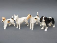 Four Beswick dogs including Romany Rhinestone bull terrier,