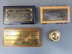 Four various whist markers including Goodall and Son,