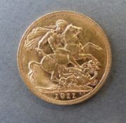 A 1911 gold full sovereign