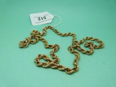A 9ct gold rope twist necklace (13.