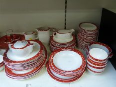 A large collection of Domino pattern dinner and tea ware,
