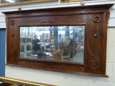 An Arts & Crafts style bevelled edge mirror (W150 x H80cm)