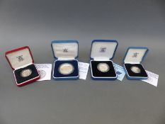 Four cased Royal Mint silver coins comprising 1983; £1, 1984; £1,
