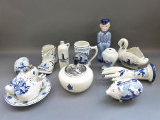 A collection of Delft pottery