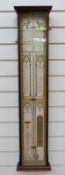 A mahogany cased Admiral Fitzroy barometer with brass slide indicators, label verso Kemp Bros,