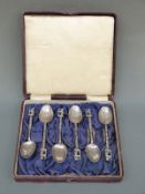 A set of six hallmarked silver teaspoons each engraved 'Warwick' to the bowl,