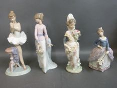 Four boxed Lladro figurines Basket of Love, Evita,