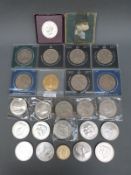 A collection of modern crowns, £5 coins, £2 coins,