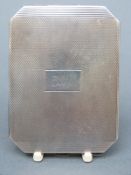 An Art Deco hallmarked silver engine-turned compact, Birmingham 1937 maker Deakin & Francis,