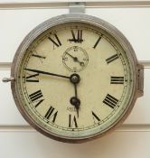 A chrome cased Smiths Astral ship's bulkhead clock with Roman dial,