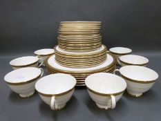 Royal Doulton six place setting dinner and tea service in the Royal Gold pattern
