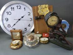 A collection of various timepieces covering several eras from 1910 onwards including a painted