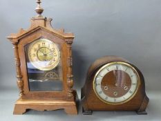 A c1950 Smiths mantel clock with three train movement and Westminster chime,