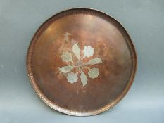 A copper Arts & Crafts style tray by Victorian House Crafts of Cornwall,