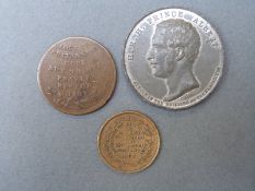 Three Royal Commemorative medal coins, George III 1789 on his recovery from illness,