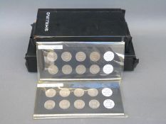 An amateur collection of English half crowns and shillings, includes pre 1947 and some pre 1920,