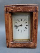 Lawson & Son, Brighton, brass corniche style carriage clock,