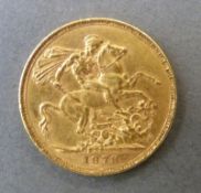 An 1878 gold full sovereign