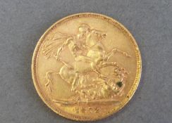An 1872 gold full sovereign