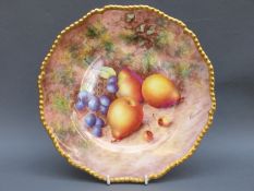Royal Worcester painted fruit cabinet plate signed Freeman, 26.