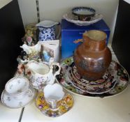 A quantity of 19thC and later Staffordshire and other ceramics including Imari, Doulton,
