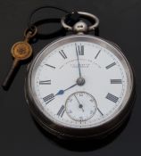 J G Graves of Sheffield The 'Express' English Lever hallmarked silver pocket watch with inset