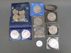 Modern collectable coins and a hallmarked silver napkin ring