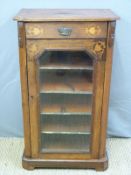 A 19thC walnut inlaid music cabinet (W51 x D32 x H88cm)