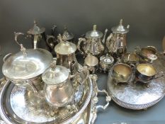 A large quantity of silver plate to include teasets, punch or similar bowl, cutlery,