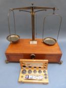 A set of Becher's sons Rotterdam Brummen travelling jewellers scales together with a cased set of