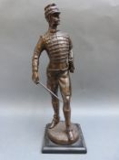 A 19thC bronze of a French soldier,