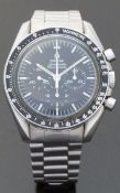 Omega Speedmaster Professional gentleman's stainless steel chronograph wristwatch with black