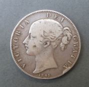 1845 Victoria young head wreath backed crown