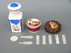 A continental hand-decorated bottle with stopper,