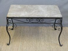 A marble topped table,