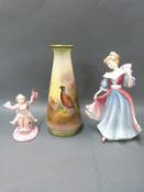 Royal Doulton figurine Amy, signed by the artist, signed Continental majolica,