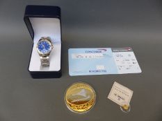 A miniature gold proof commemorative coin for Concorde's final farewell, 0.5g of .