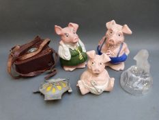 A quantity of colleactables including NatWest pigs, AA badge,