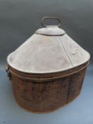 A 19thC metal hat box,