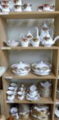 An extensive collection of Royal Albert Old County Roses dinner and tea ware including tureens,