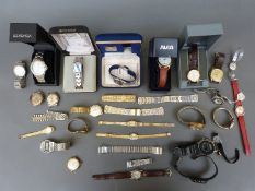 Twenty-five various ladies and gentleman's wristwatches including Zeon musical alarm chronograph,