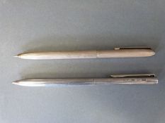 A feature hallmarked silver ballpoint pen,