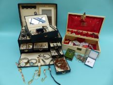 A large collection of costume jewellery to include earrings, rings, necklaces, brooches,