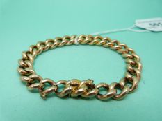 An Edwardian 15ct gold curb link bracelet (18g)