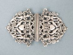 A Victorian hallmarked silver nurse's belt buckle, B'ham 1898, maker Payton Pepper & Sons Ltd,
